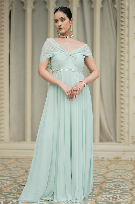Ice Blue Anarkali