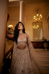 ivory gold  bridal lehenga