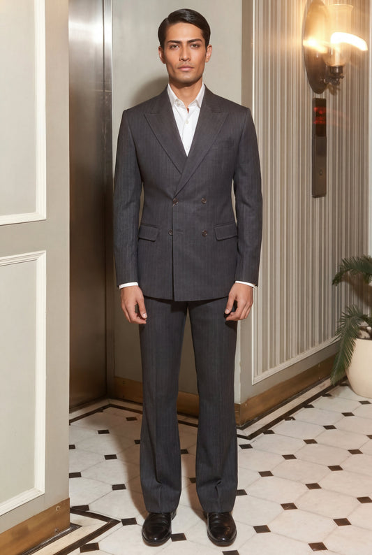 Charcoal Double-Breasted Suit