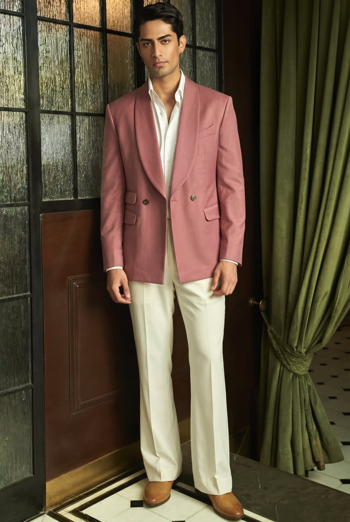 Rose Pink Contrast Blazer