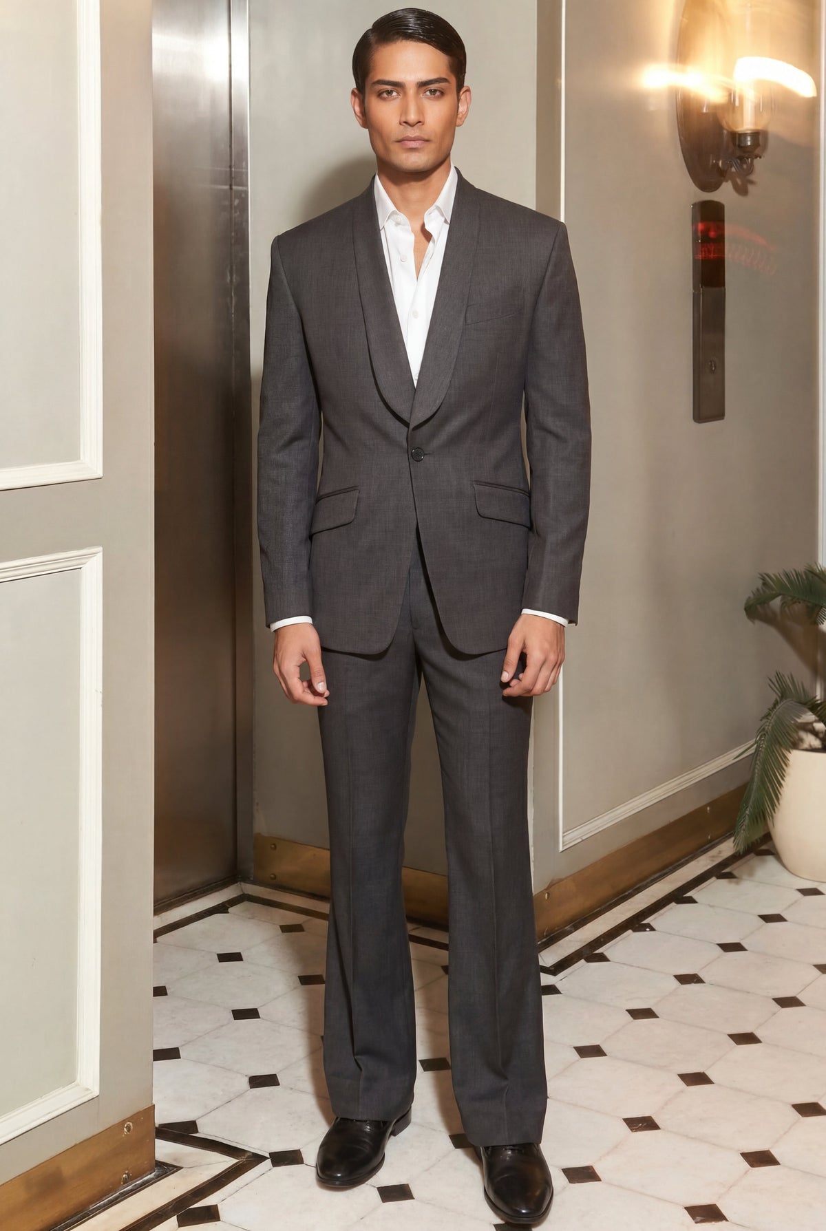 Charcoal Shawl Lapel Suit