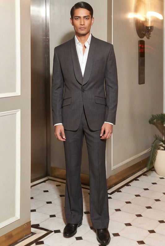 Charcoal Shawl Lapel Suit