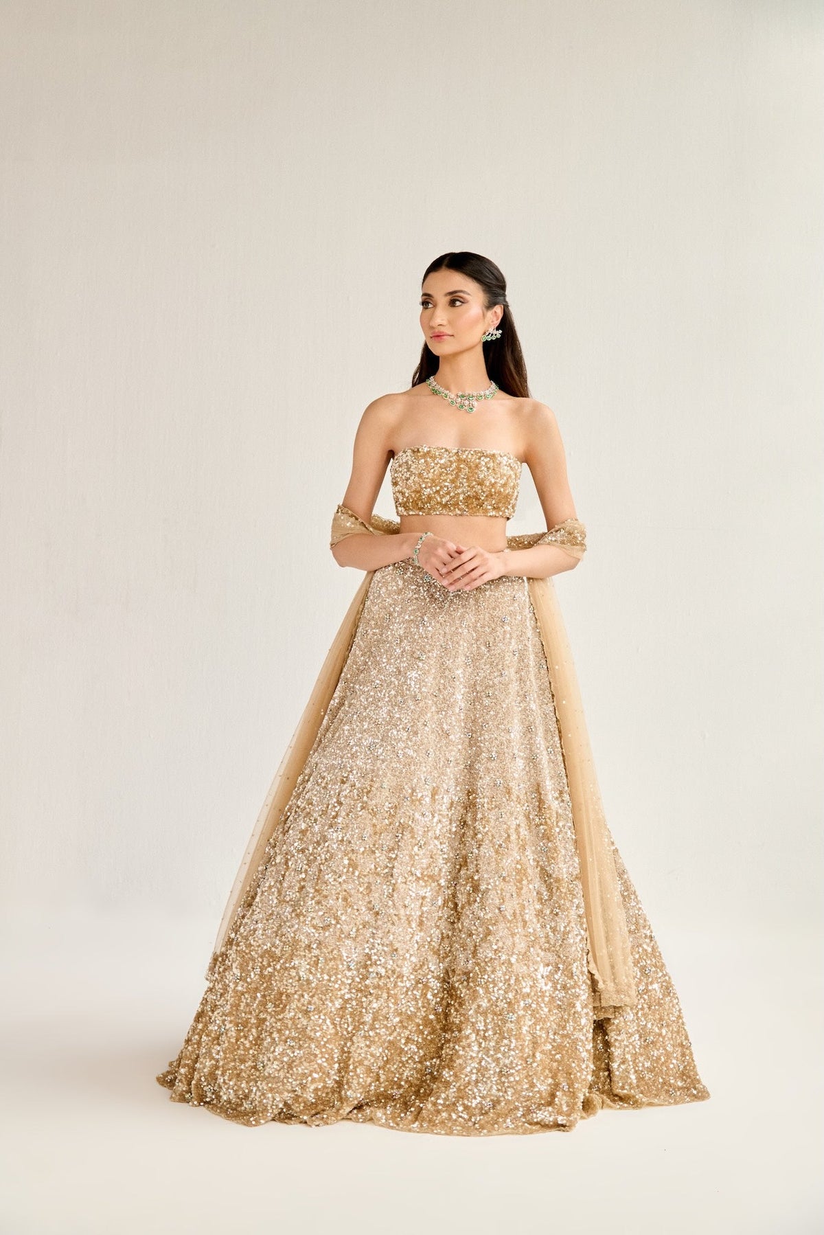 ZARA GOLD OMBRE LEHENGA
