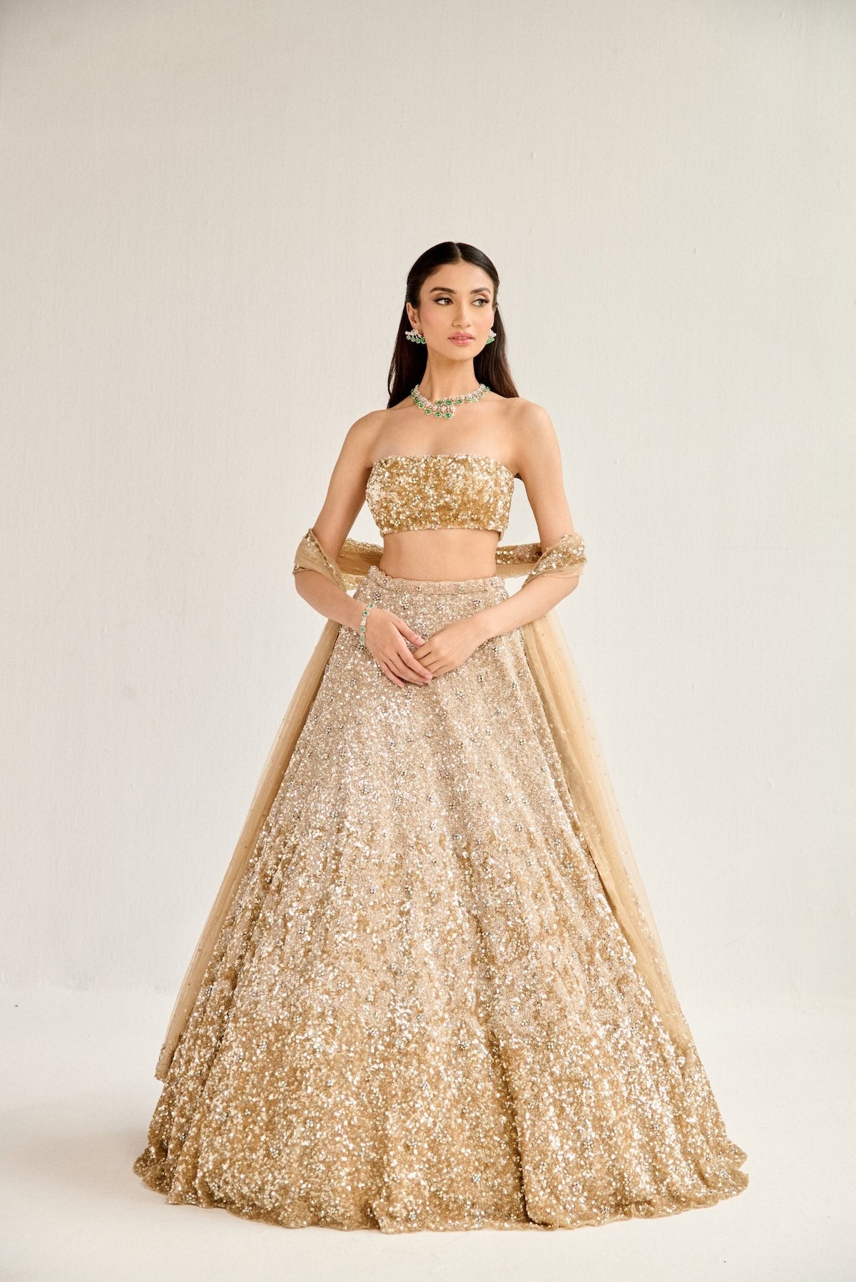 ZARA GOLD OMBRE LEHENGA