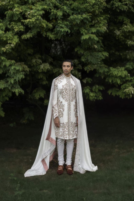 Ivory Fleur Sherwani Set