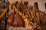 brown bridal lehenga