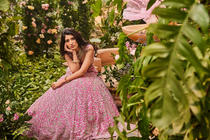 bridal lehenga in pink colour