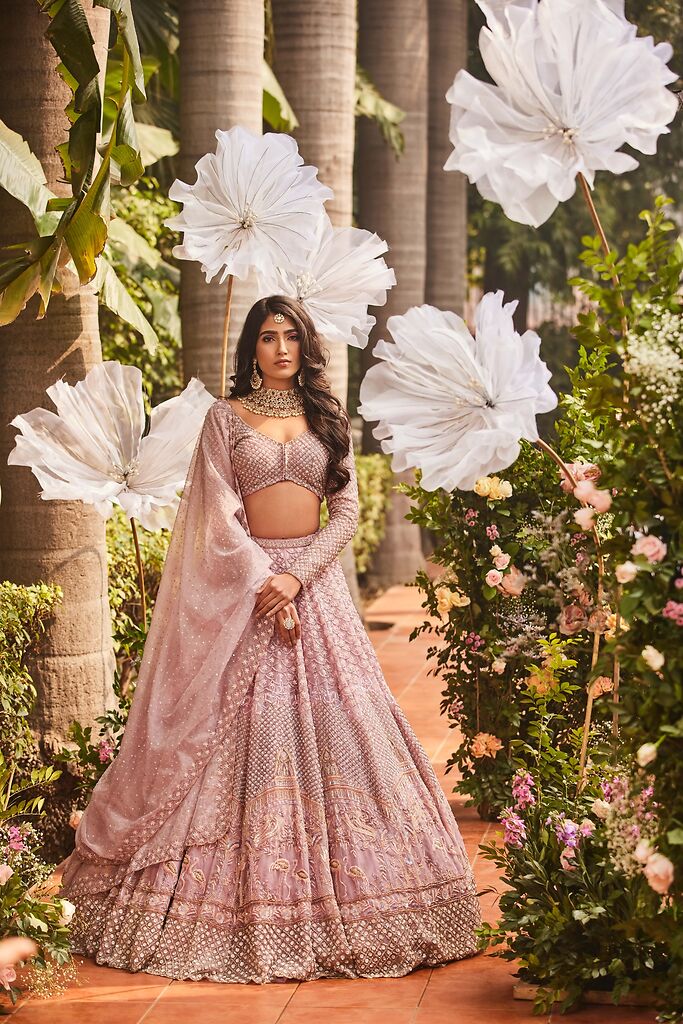 bridal lilac lehenga