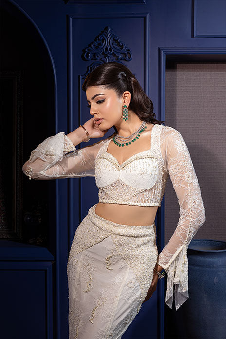 CREME MERMAID LEHENGA
