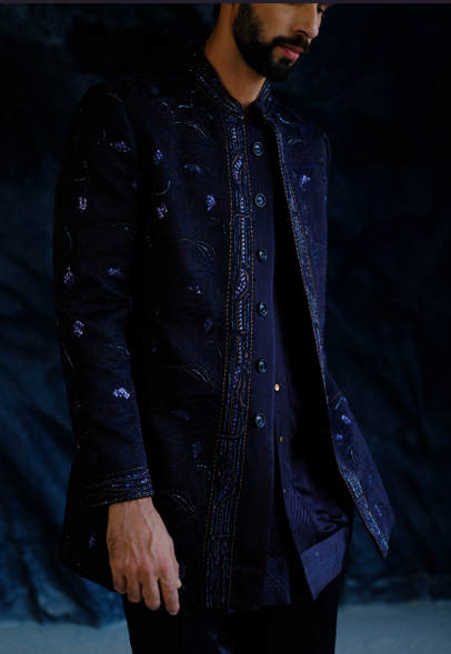 Midnight Bandhgala Bling Set