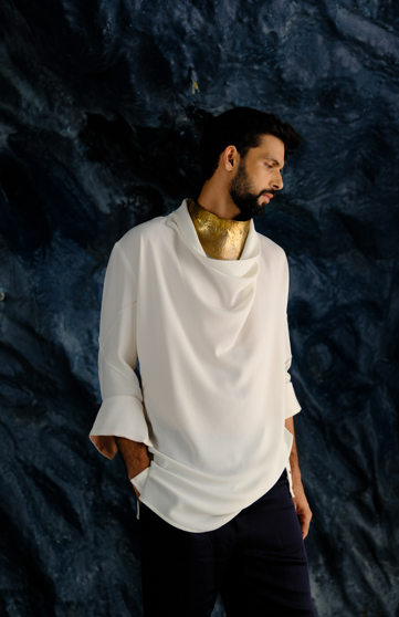 Ivory Cowl Neck Kurta Set
