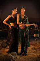 Women's Embroidered Organza Palla Saree Set