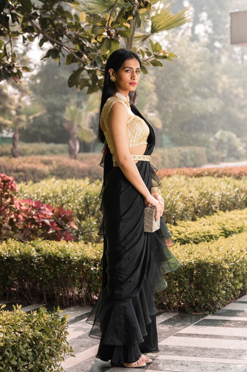 Lara Ruffle Saree Set