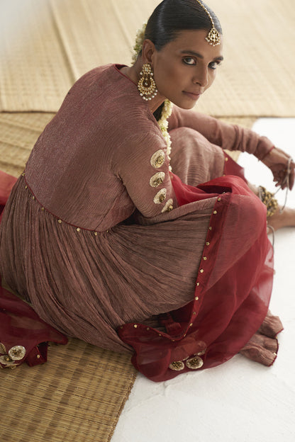 Surkh Laal Angrakha Set
