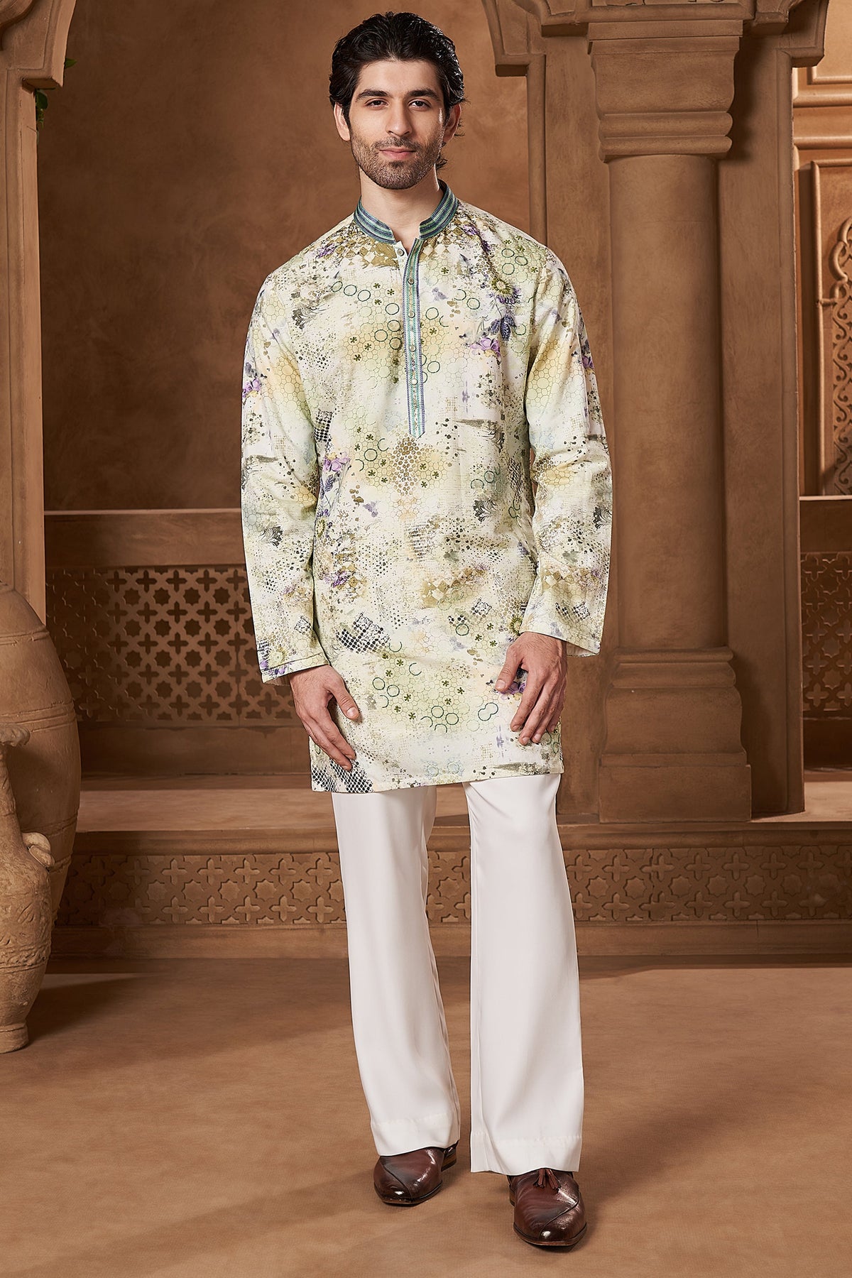 Ivory Chanderi Mosaic Kurta Set