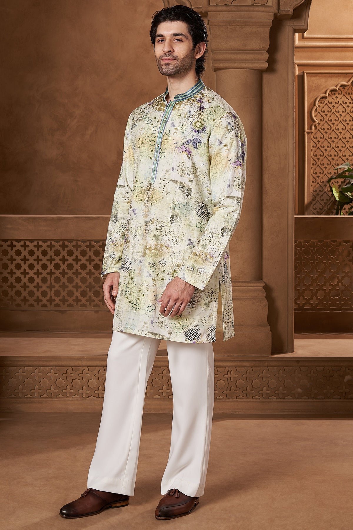 Ivory Chanderi Mosaic Kurta Set