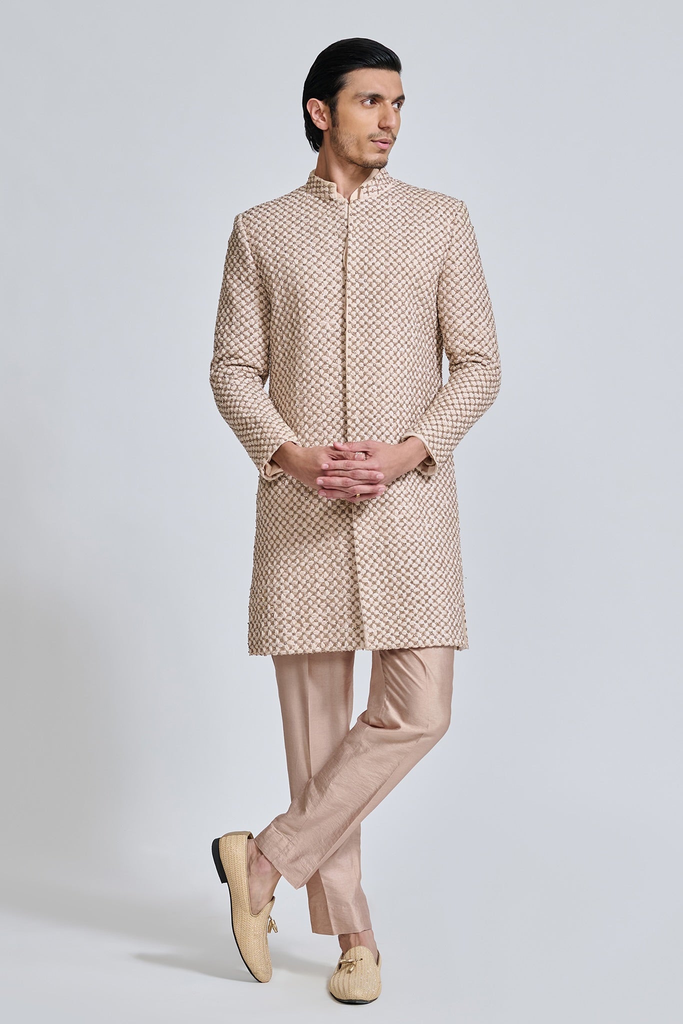 IVORY THREADWORK SHERWANI