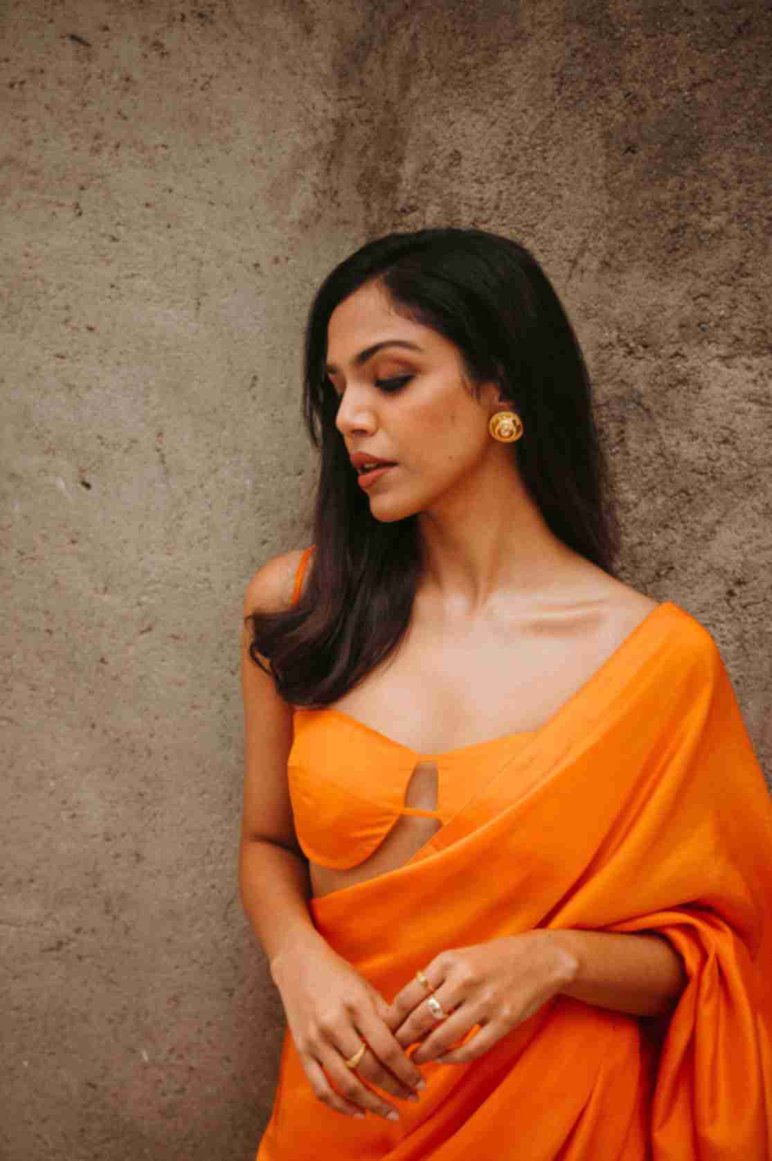 Handwoven Tangerine Orange Silk Saree