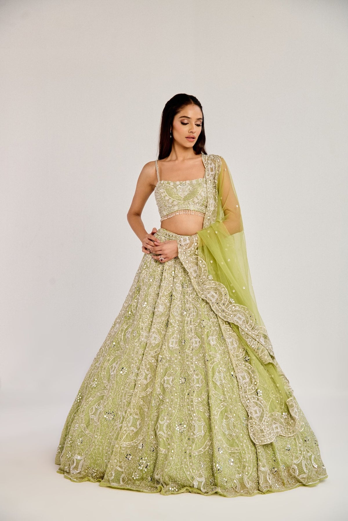 LIME GREEN LEHENGA