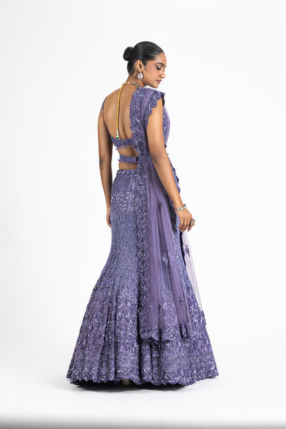 LILAC FISHTAIL LEHENGA SET