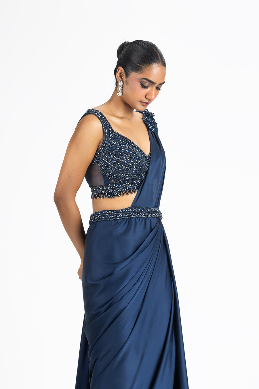 SATIN DRAPED SAREE