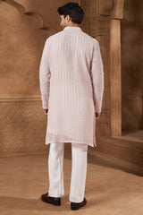 Off-White Organza Ornamental Kurta Set