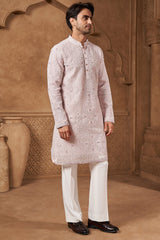 Off-White Organza Ornamental Kurta Set