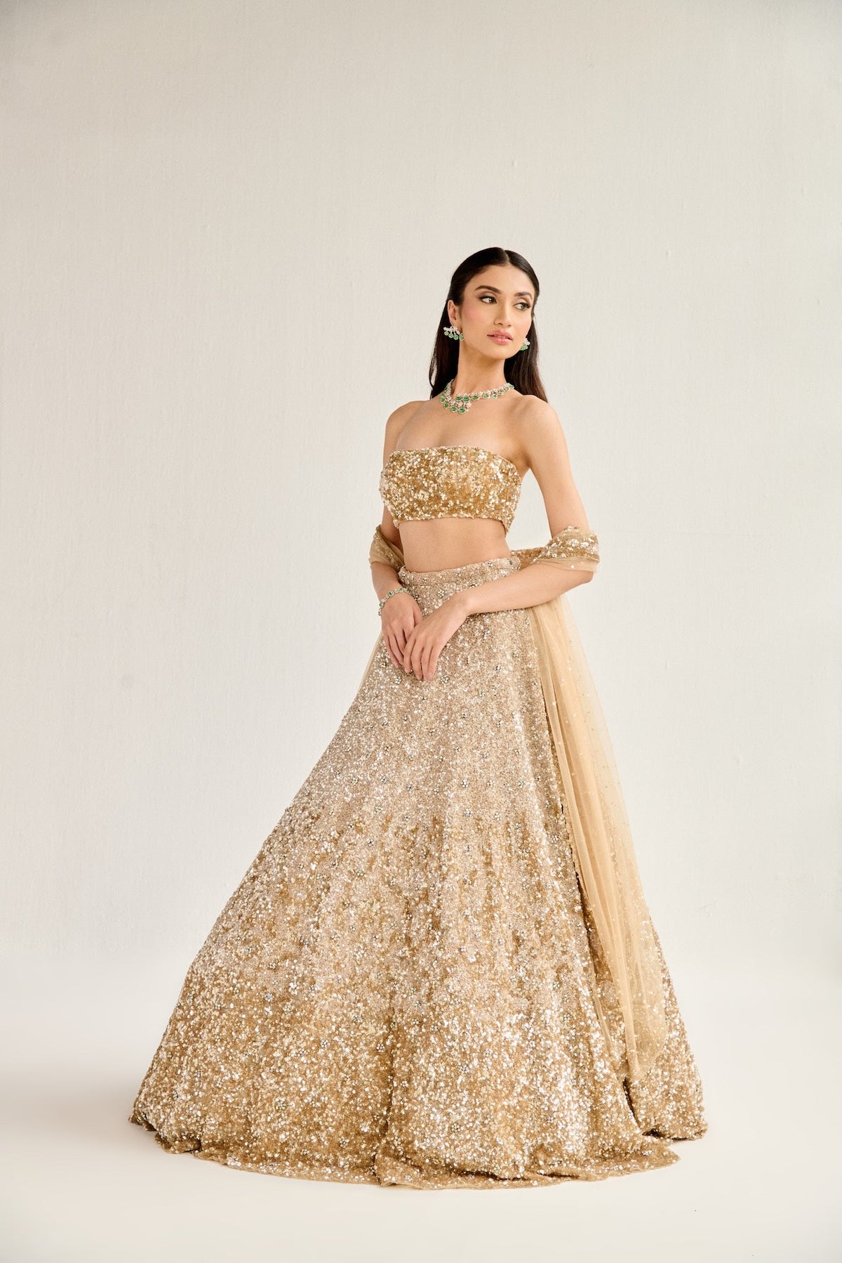ZARA GOLD OMBRE LEHENGA
