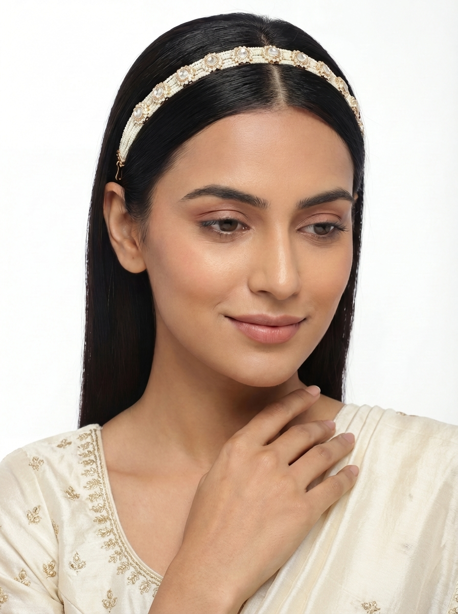 Khushi Pearl Gold Finish Kundan Sheeshpatti