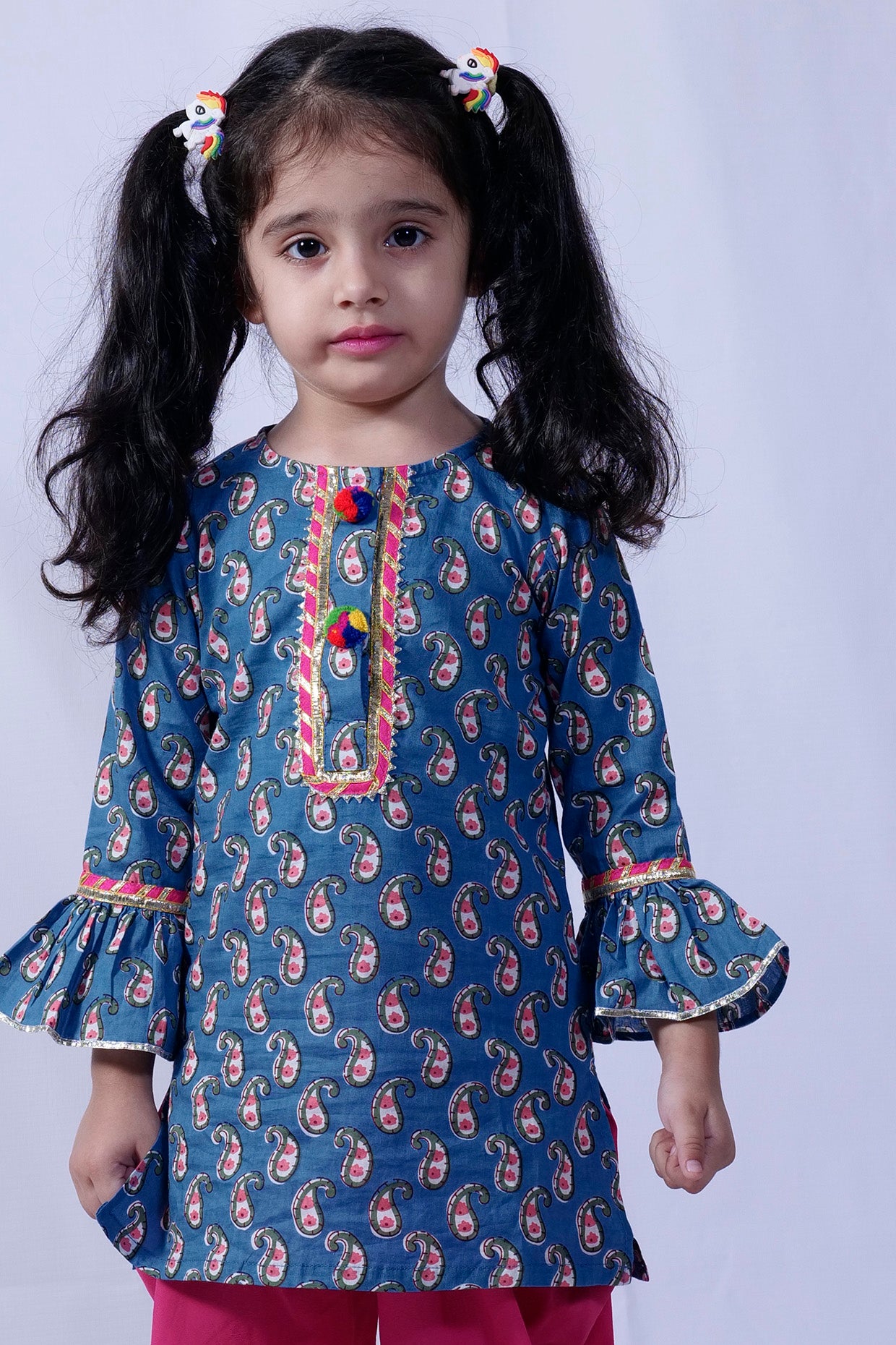 Pink Cotton Dhoti Set For Girls by Pankhuri by Priyanka - Kids at Pernia's Pop Up Shop