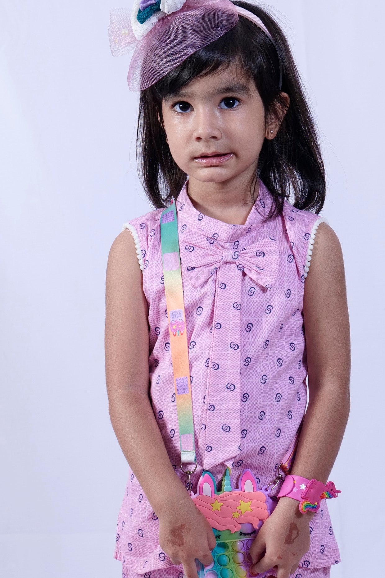 Pink Printed Shorts Set For Girls by Pankhuri by Priyanka - Kids at Pernia's Pop Up Shop