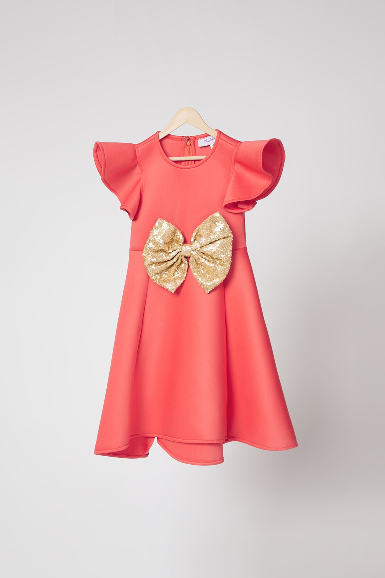 Peach Scuba Frock For Girls by Pankhuri by Priyanka - Kids at Pernia's Pop Up Shop