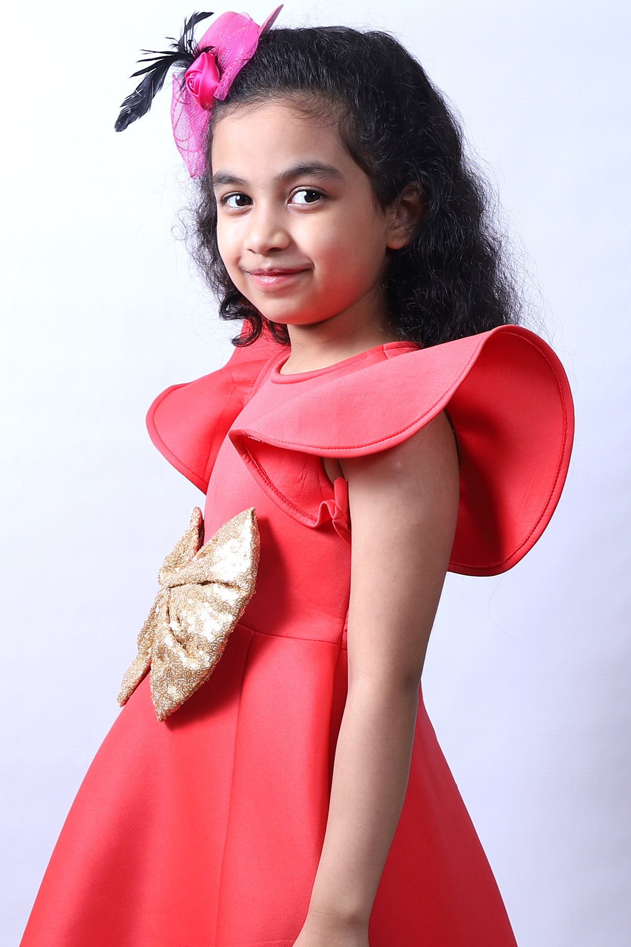 Peach Scuba Frock For Girls by Pankhuri by Priyanka - Kids at Pernia's Pop Up Shop