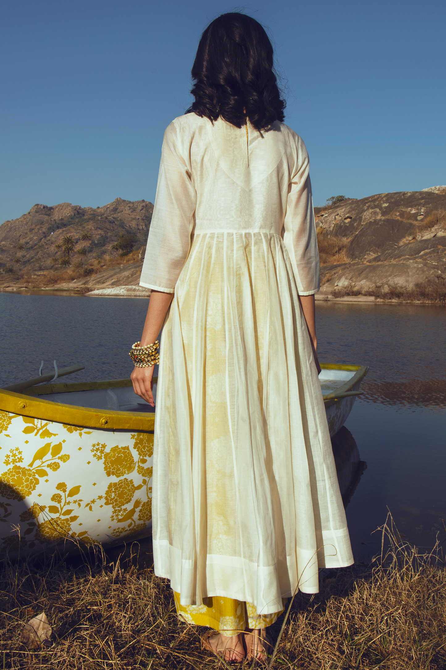 NUSHRATT BHARUCCHA IN THE LIVA ANARKALI SET – OFF WHITE