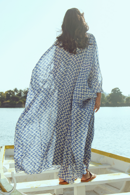 HAZEL KAFTAN – INDIGO ZIGZAG