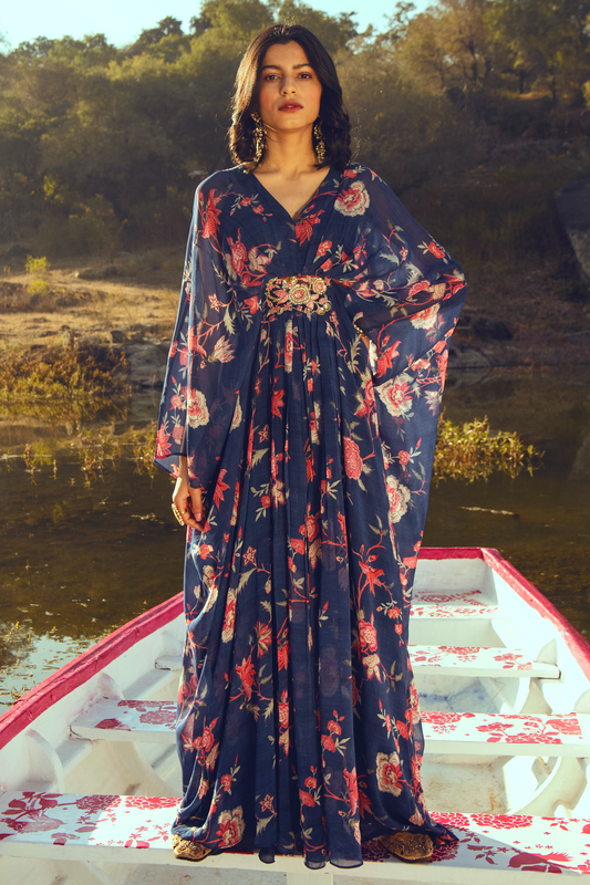 HAZEL KAFTAN – INDIGO CHINTZ