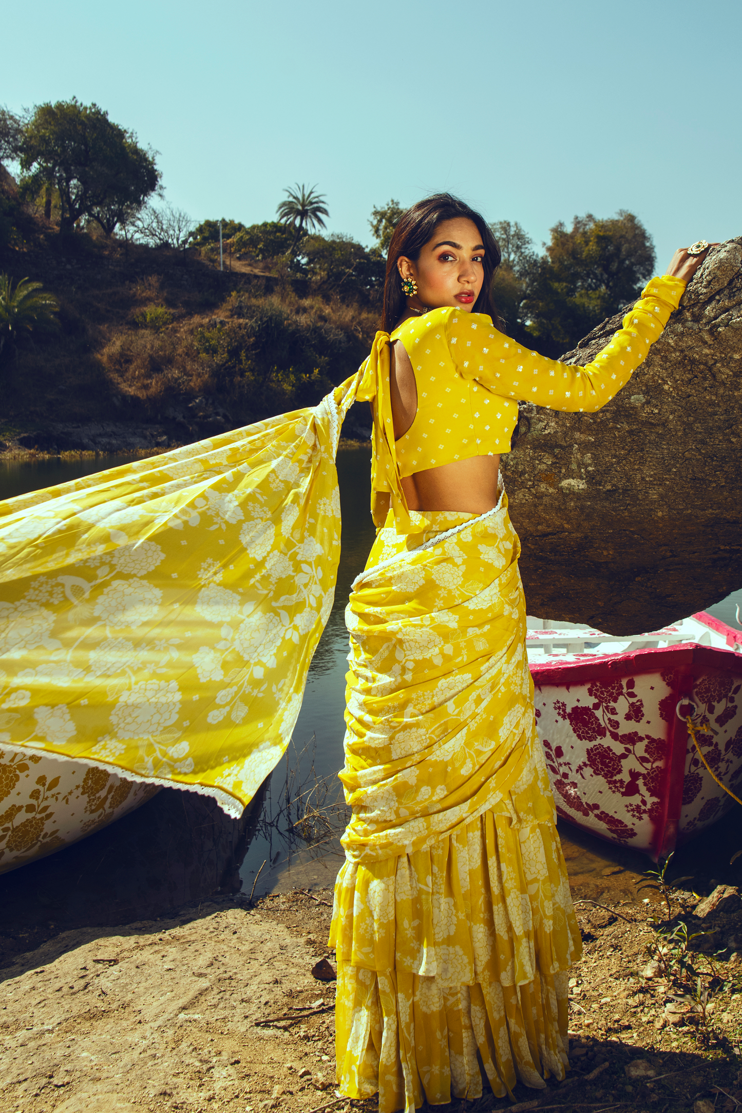 Neha Singh in the NEVRA SAREE SET
