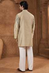 Pistachio Chanderi Mirror Work Kurta Set