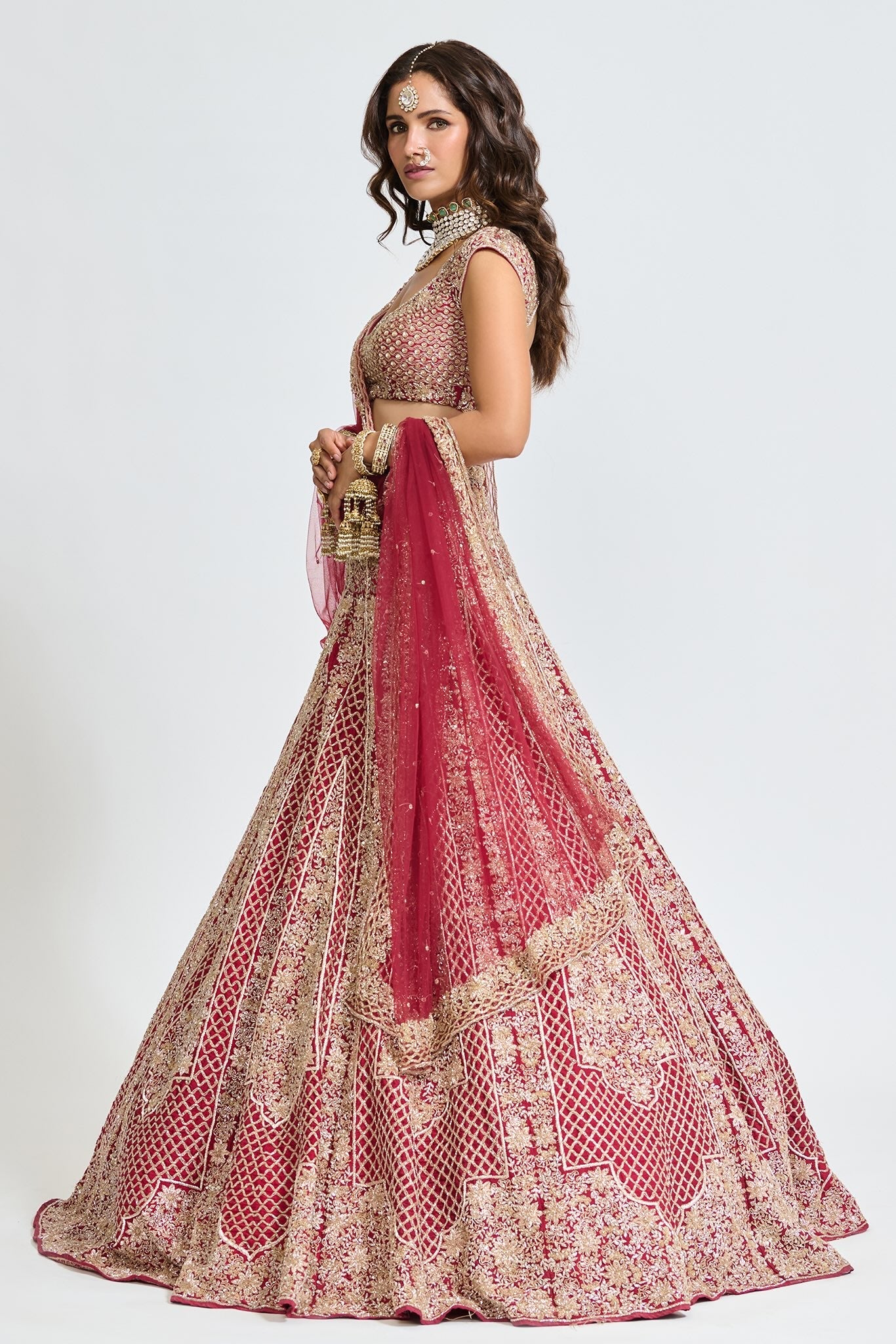 ISHQ RED BRIDAL LEHENGA