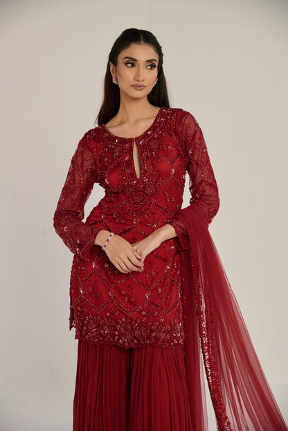 RED GARARA SUIT
