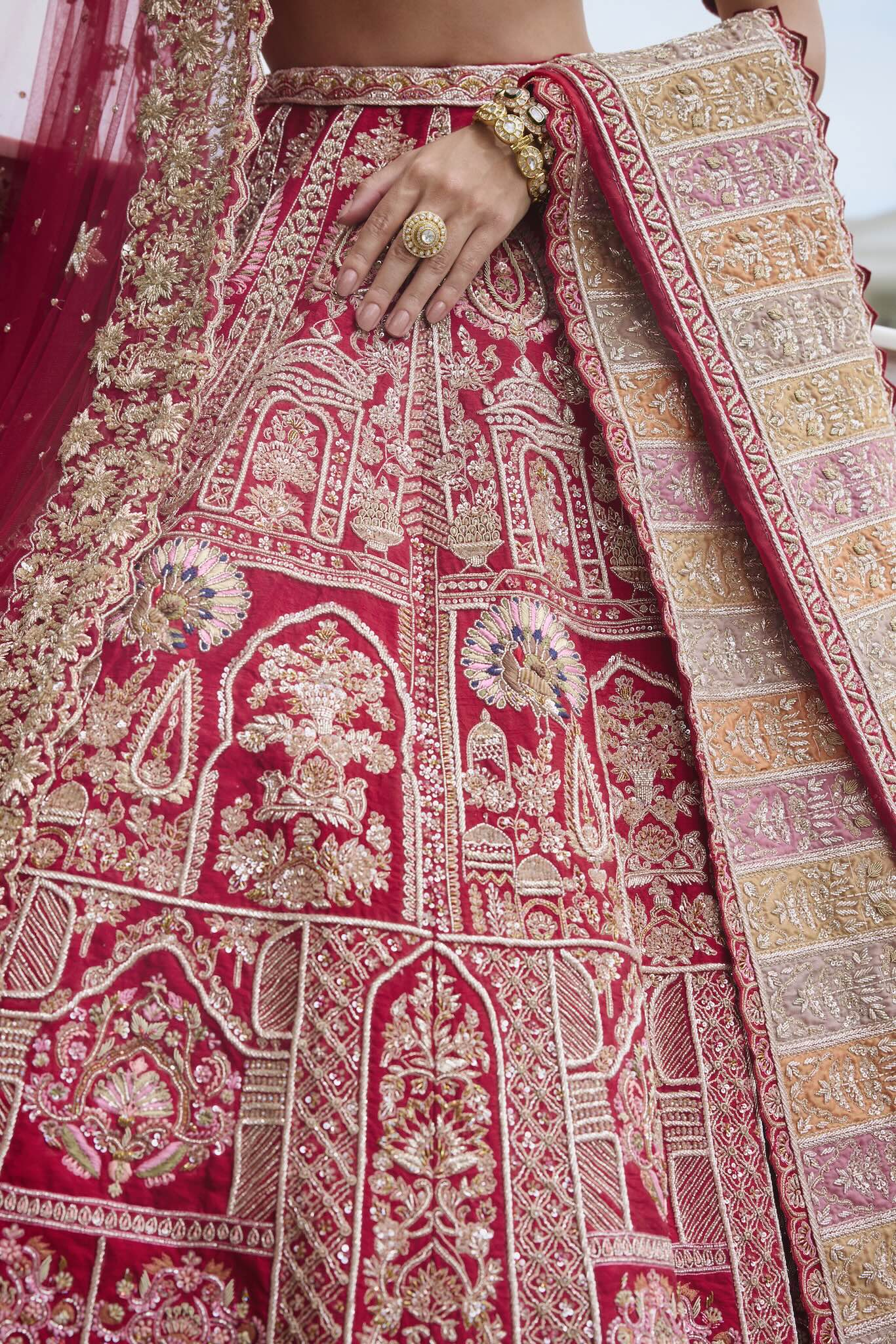 MIRA RED BRIDAL LEHENGA