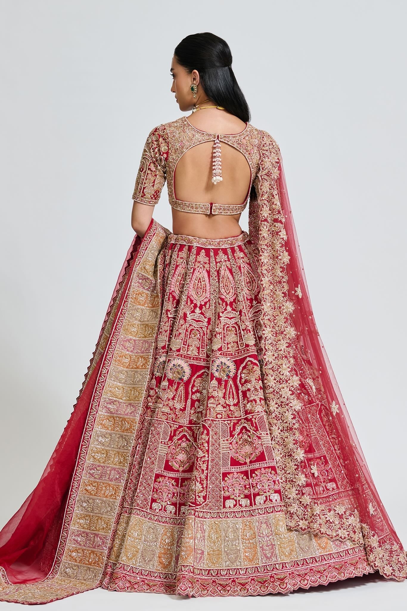 MIRA RED BRIDAL LEHENGA