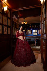 red wedding lehenga