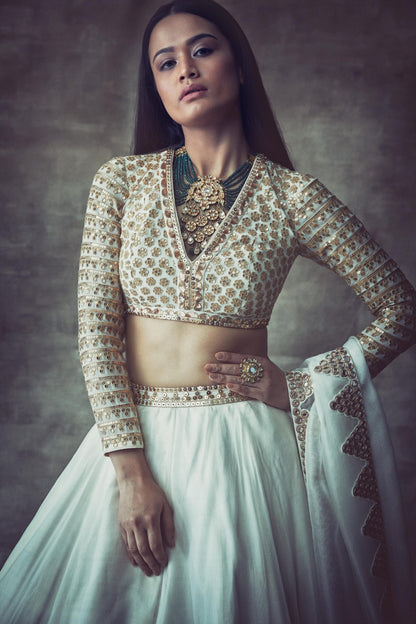 Off white Organza Lehenga set