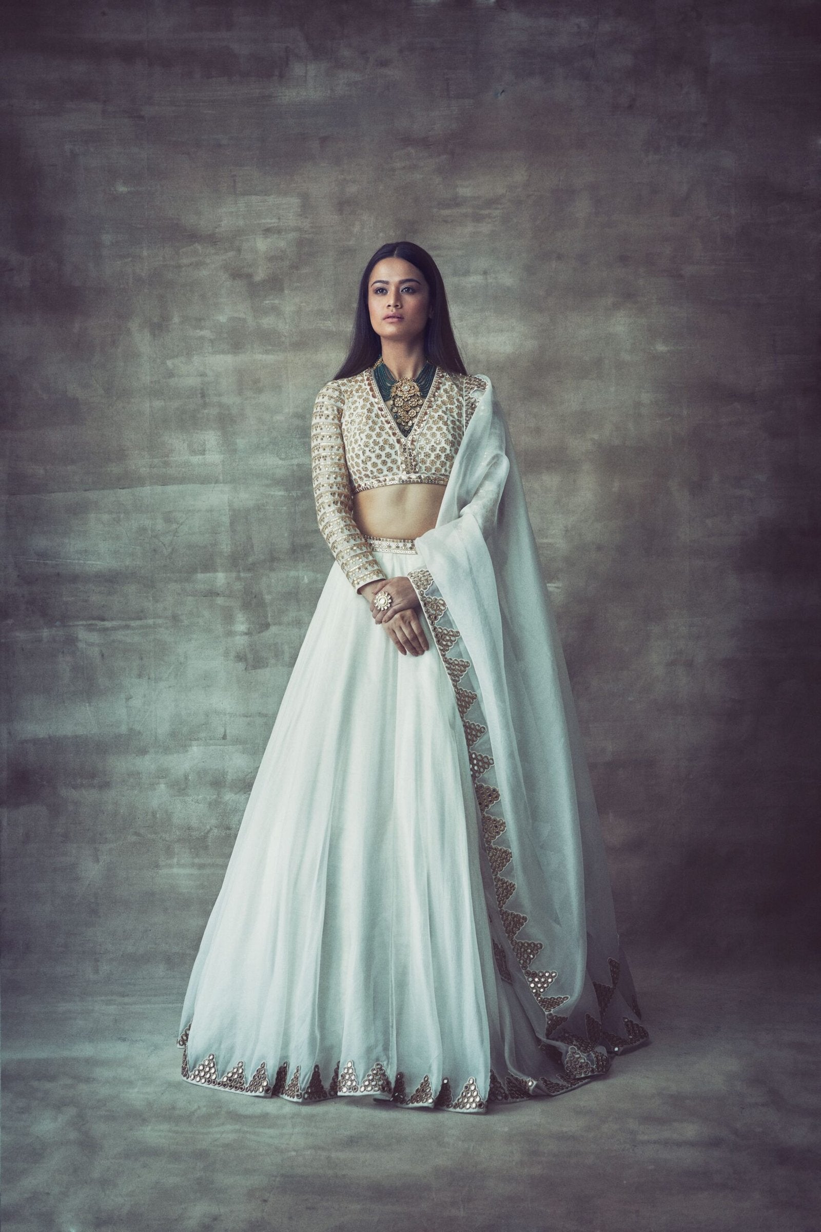 Off white Organza Lehenga set