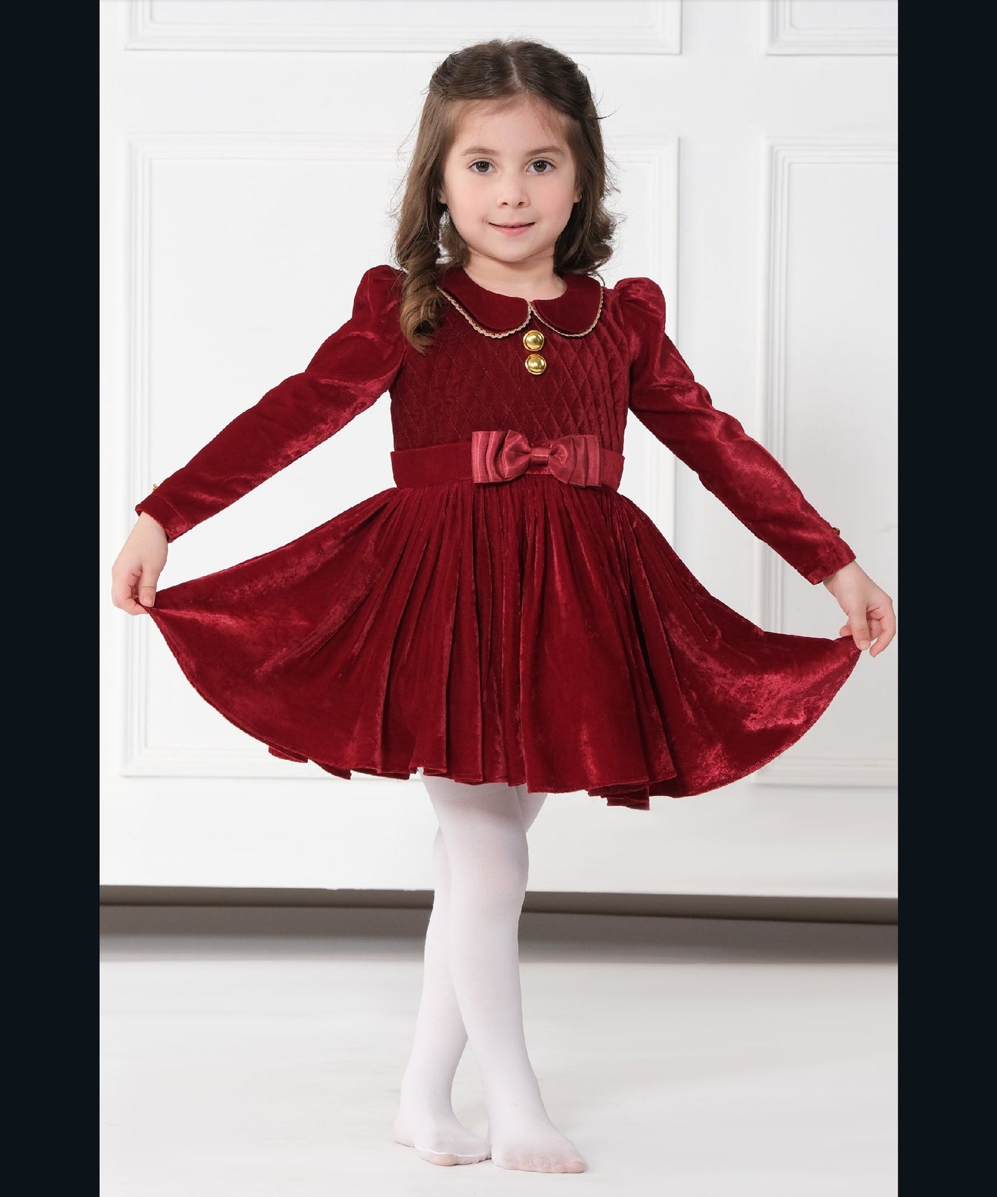 MAROON VELVET DRESS