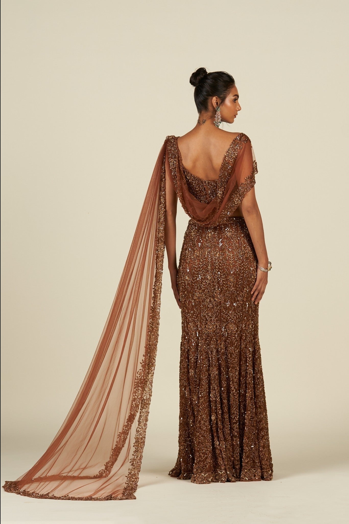 RUST BROWN SAREE