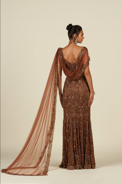 RUST BROWN SAREE