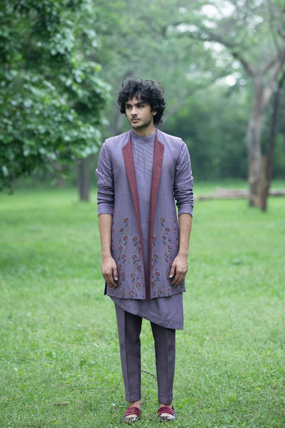 English Purple Shrug Set