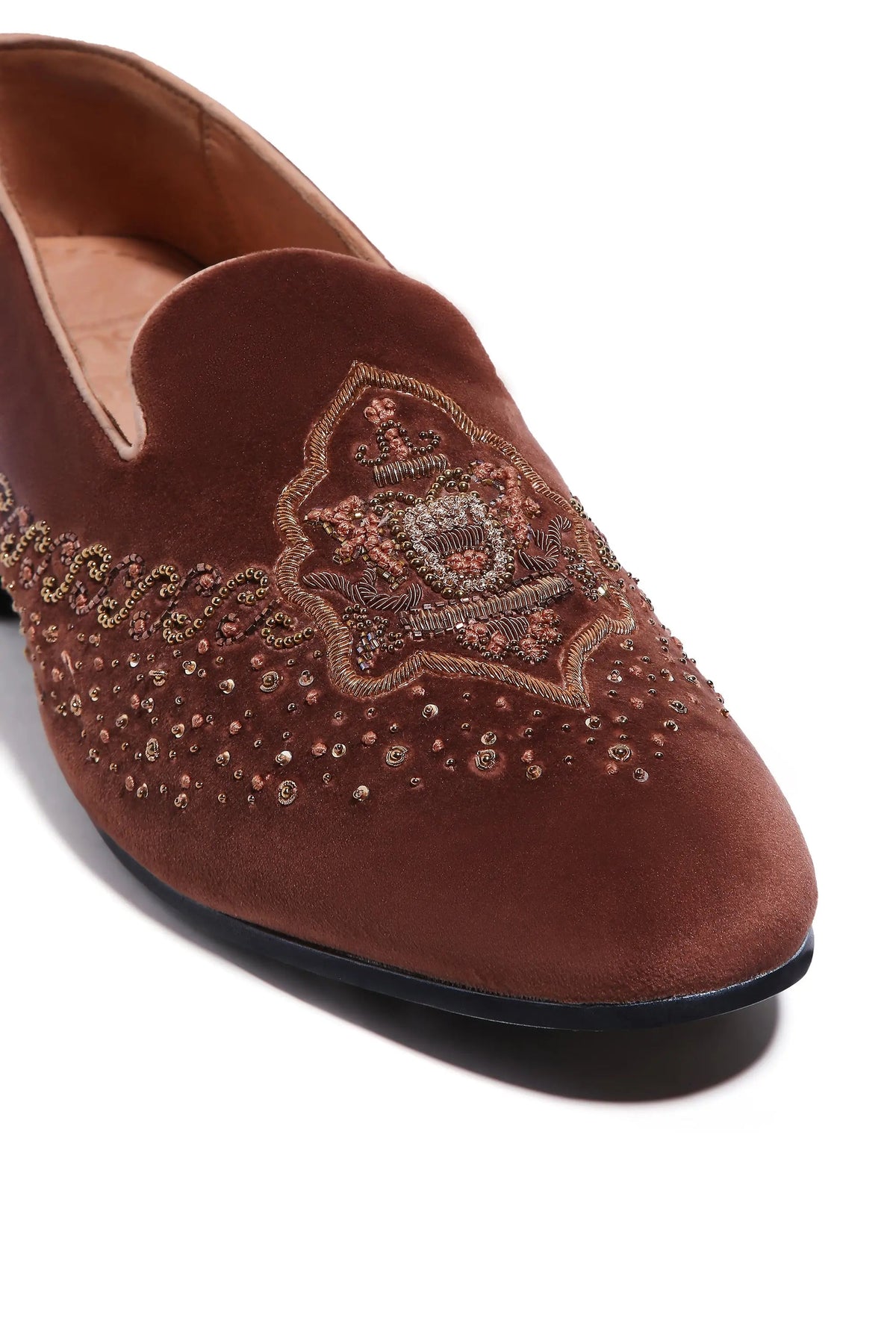 Imperial Velvet Crowned Elegance Slip On - Asuka Couture